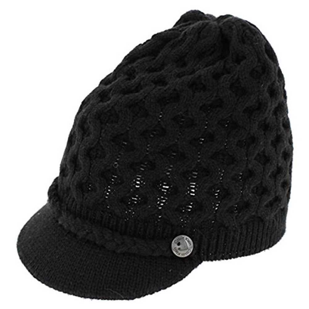 Calvin Klein Black Honeycomb Cable Cabbie Hat